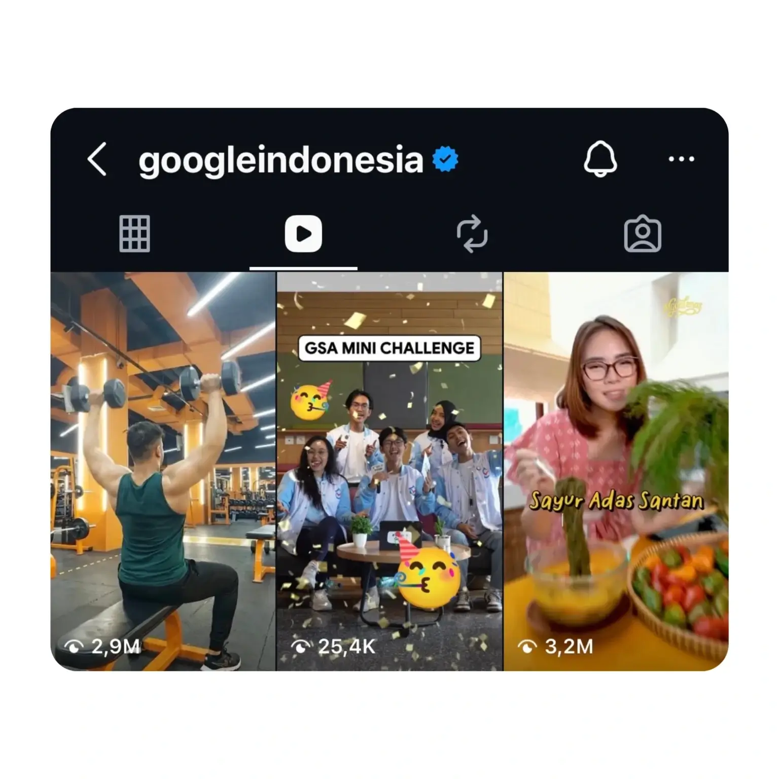 Digital Content Talent konten GSA Mini Challenge di Reels Instagram Google Indonesia Didrika Ruvida